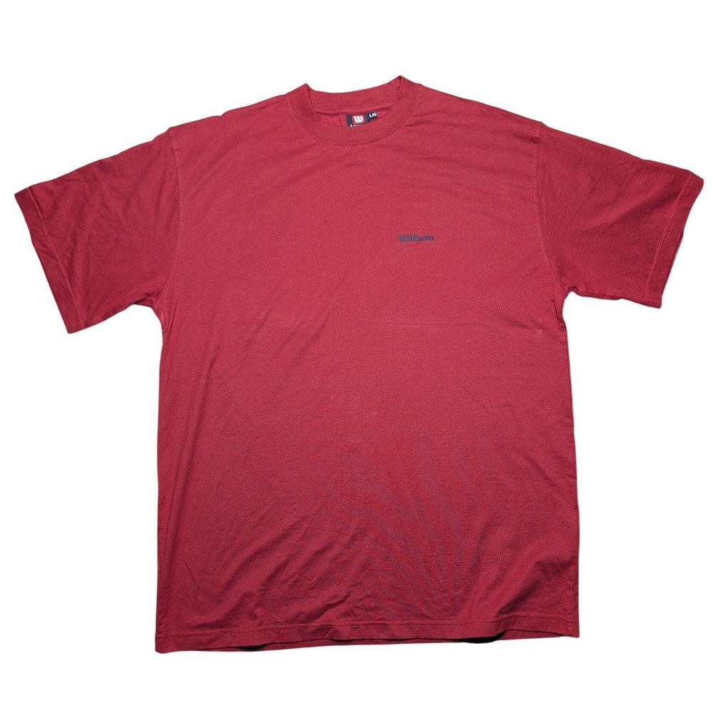 Wilson Men's Large Red Short Sleeve 100% Cotton Tee Shirt